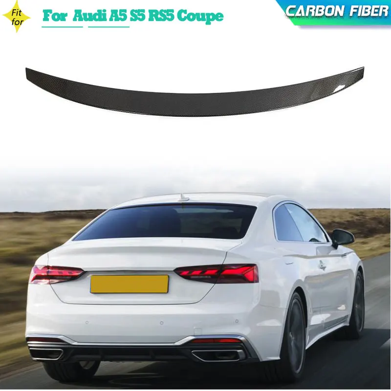 

Carbon Fiber Car Rear Trunk Spoiler Wings For Audi A5 S5 RS5 Coupe 2017-2023 Racing Rear Boot Lip Wing Lip Spoiler