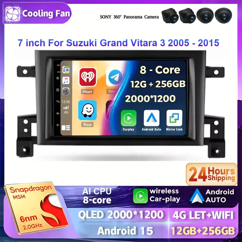 

Автомобильный радиоприемник 2din Android 15 для Suzuki Grand Vitara 3 2005-2010 2011-2015, автомобильный радиоприемник, мультимедийный плеер, GPS Carplay Androidauto WIFI