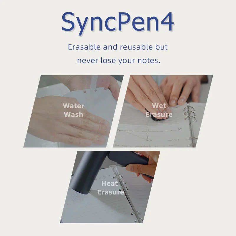 Newyes syncpen4 Juego de Smartpen reutilizable borrable Cuaderno inteligente Sistema de escritura inteligente y preciso Admite almacenamiento sin conexión