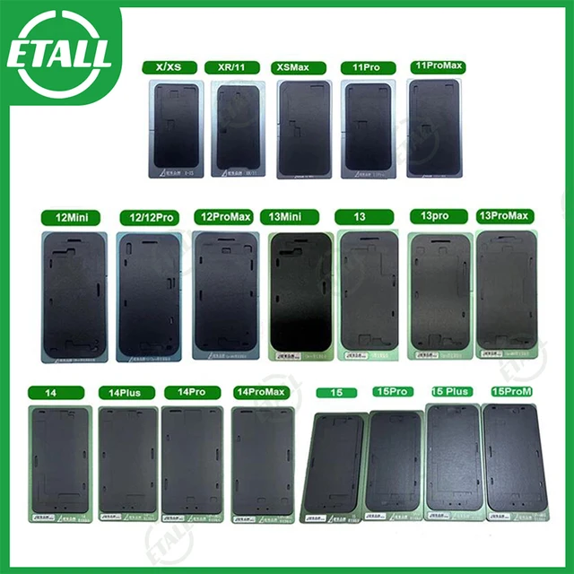 Forma silikonowa do laminowania LCD, czarna podkładka z ramką do naprawy ekranów LCD iPhone 8 do 17 Pro Max