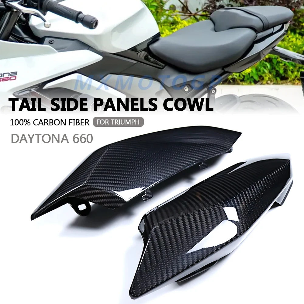 

For Triumph Daytona 660 2024 2025 100% Carbon Fiber Tail Side Fairings Panels Cowl Motorcycle Accessories