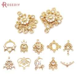 High Quality 18K Gold Color Brass and Zircon More Style Earrings Connect Charms Pendants Jewelry Making Diy Findings Accessories