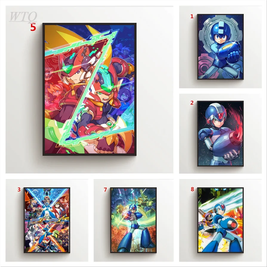 Carteles de Anime Rockman Megaman, póster de pared, pintura en lienzo, carteles e impresiones, decoración de pared, fotos artísticas para habitación de niños, decoración