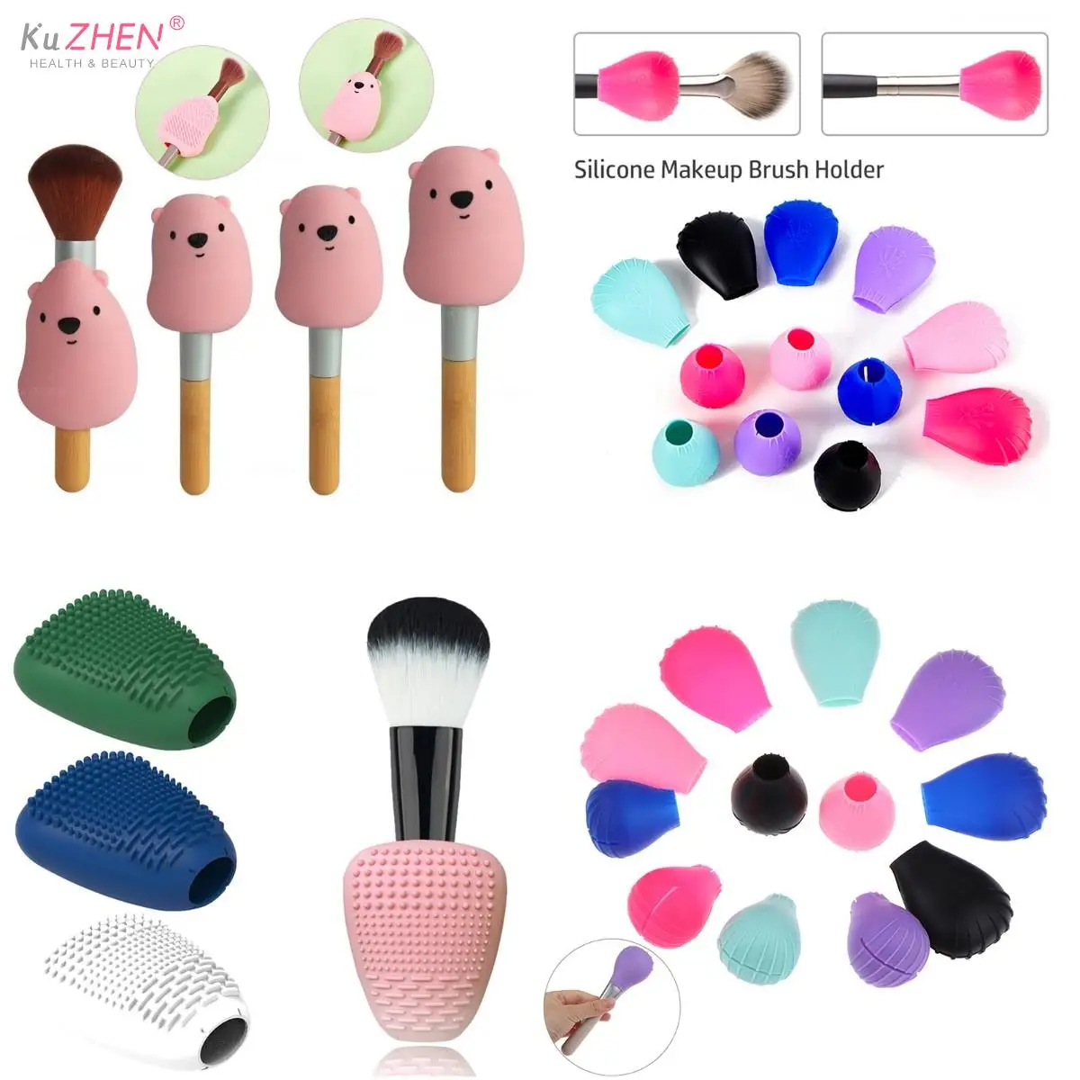 1PCS Makeup Brush Holder Cover Silicone Makeup Brush Protector Makeup Brush Travel Storage Case Protect Brush Bristles Soft Neat