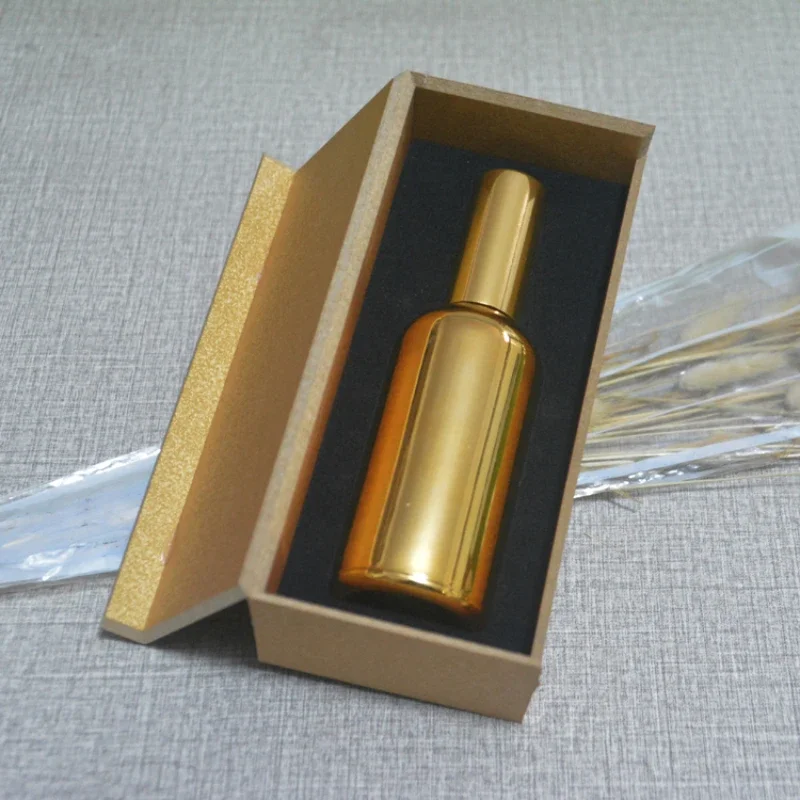 4pcs 100ml High temperature gold plated atomiser spray bottle With wooden box,empty refillable glass bottle, perfume subpackage