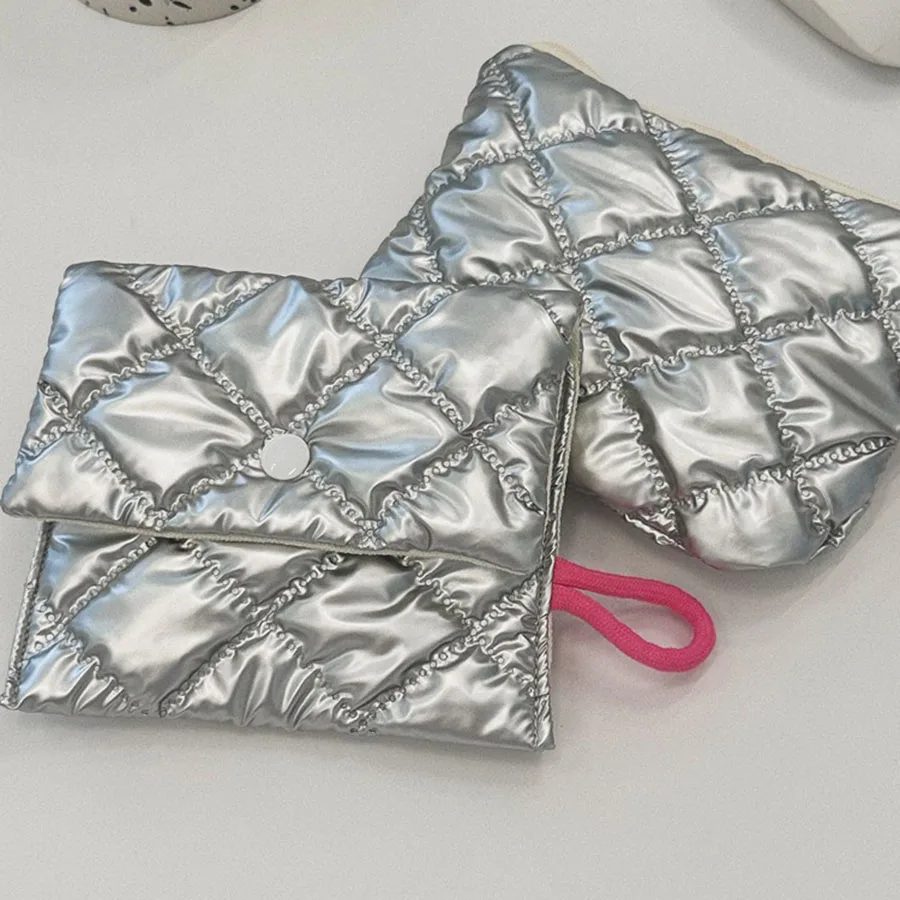 Silver Bow Pattern Coin Purse Women's Earphone Coins Keys Wallet Organizer Zipper Pouch Cosmetic Bag