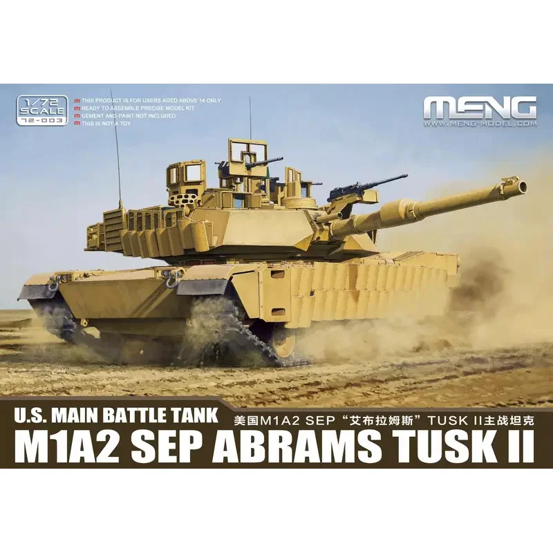 MENG 72-003 1/72 Amerikaanse gevechtstank M1A2 SEP Abrams Tusk II Model Kit