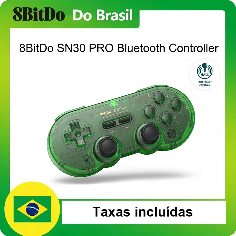 Controle Bluetooth 8BitDo SN30 Pro com Joystick de Efeito Hall e Vibração Rumble para Switch 1/2, Windows, Mac OS, Android, Steam