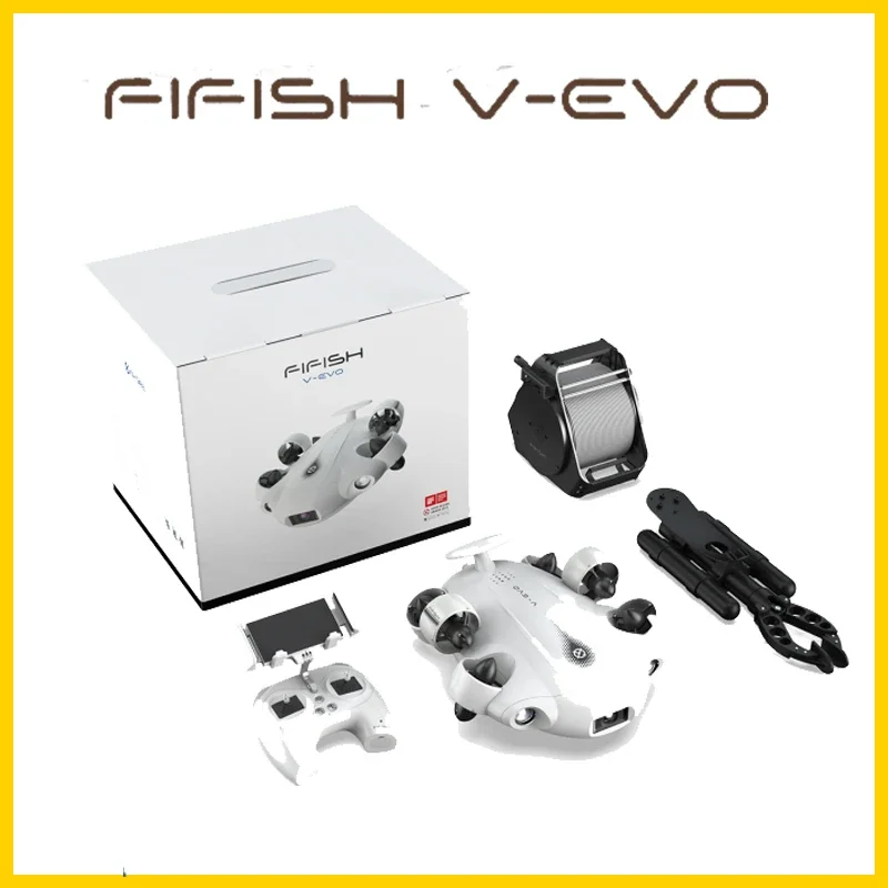 FIFISH V-EVO 4K Underwater Drone with Robotic Arm AI Vision Lock 360° Omnidirectional Movement 100M Diving Underwater ROV