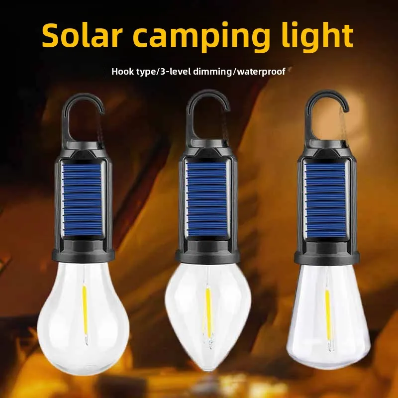 

Outdoor Solar Light Camping Decorative Light Bulb Charging Hook Camp Vintage Tent Atmosphere Tungsten Light