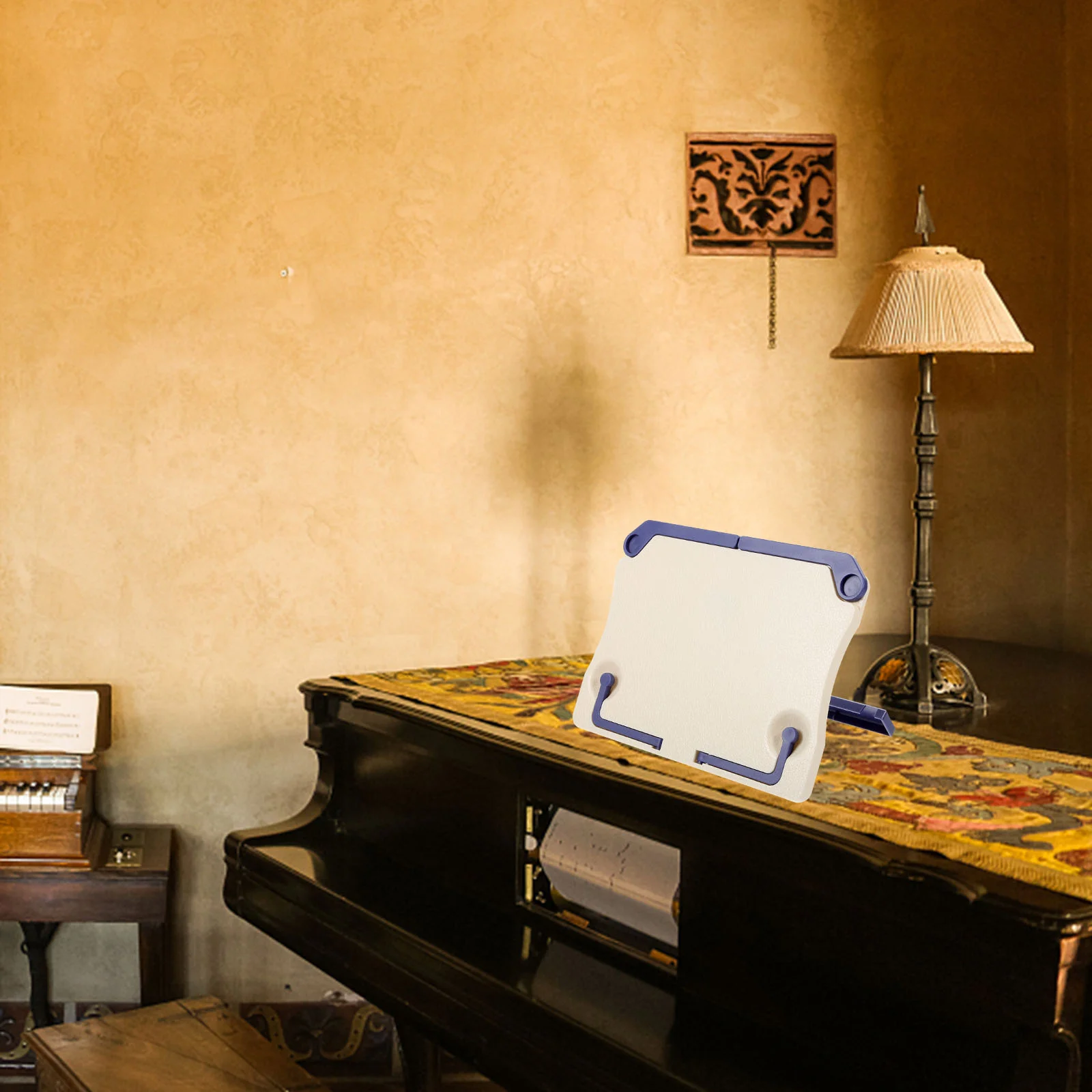 Suporte de pontuação musical dobrável, leve, portátil, rack de leitura para livro, tablet, partitura, suporte de mesa, fácil ajuste, casa