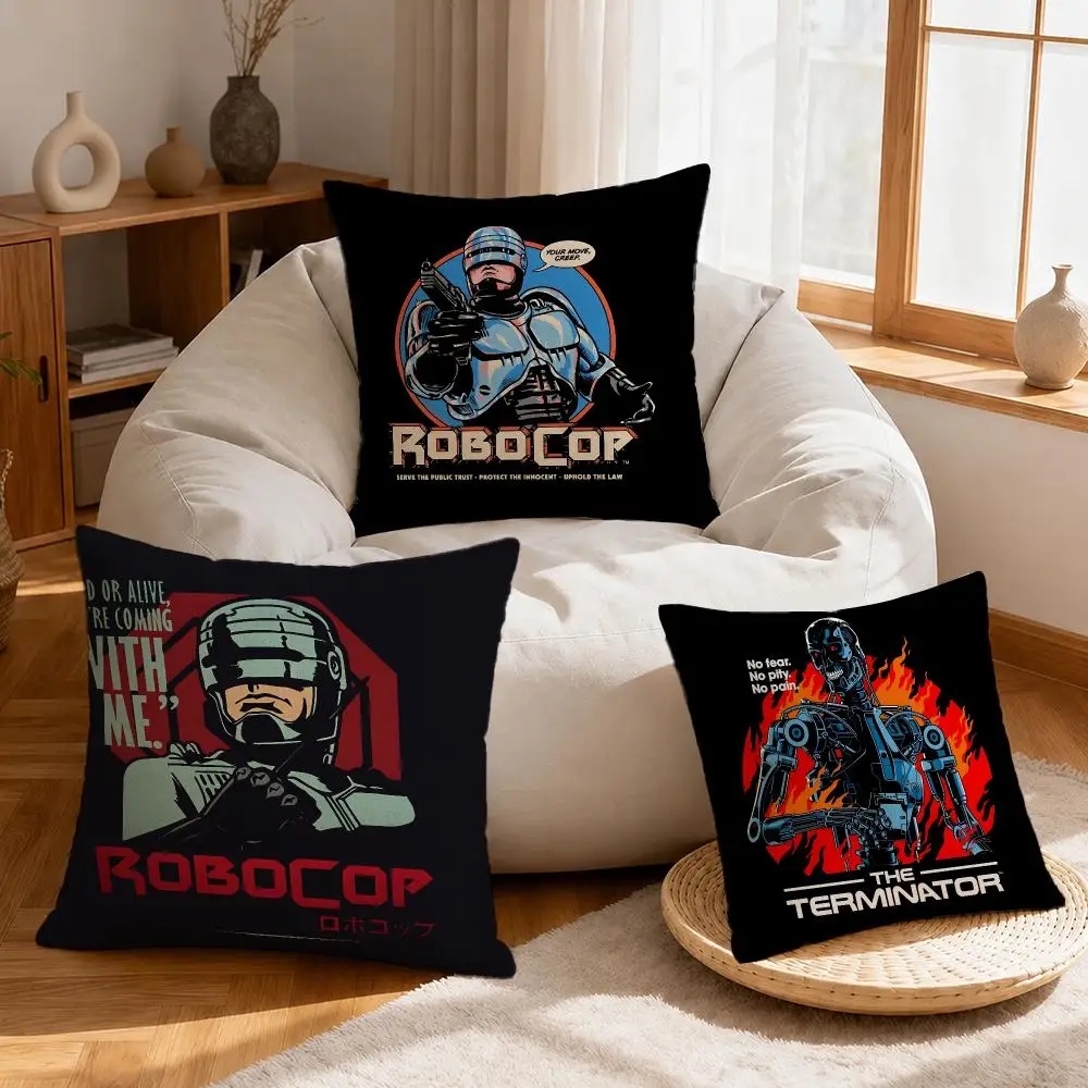 Movie RoboCop Cushion Cover Linen Anti-Mite Antibacterial Cushion Cover Invisible Zipper Sofa Decor