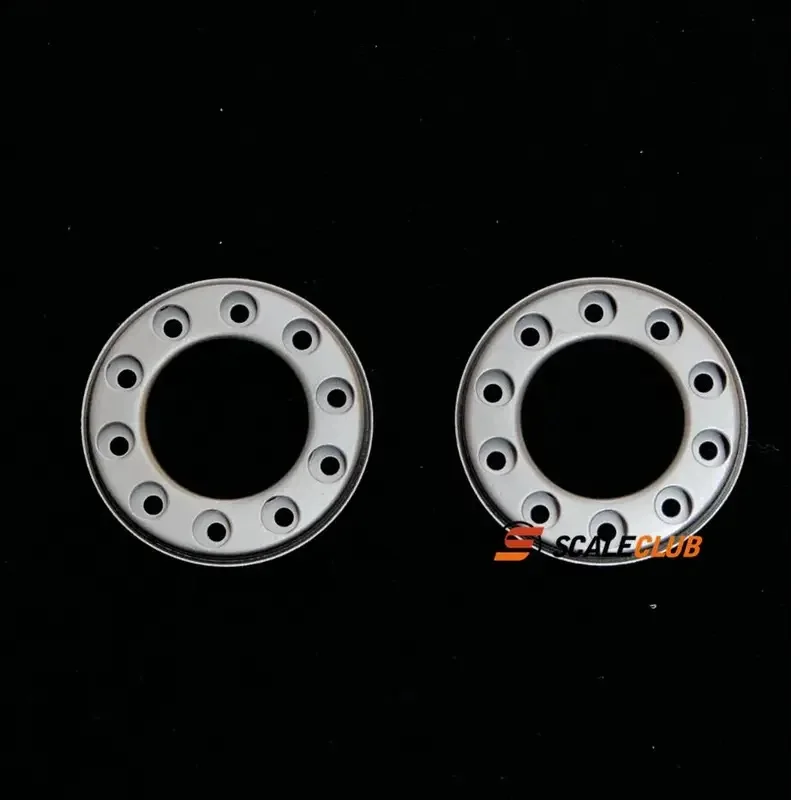 Metal Front Wheel Hub Rim Retainer Cover 1/14 For Tamiya Lesu For Scania Man Actros Volvo Car Parts Rc Truck Trailer