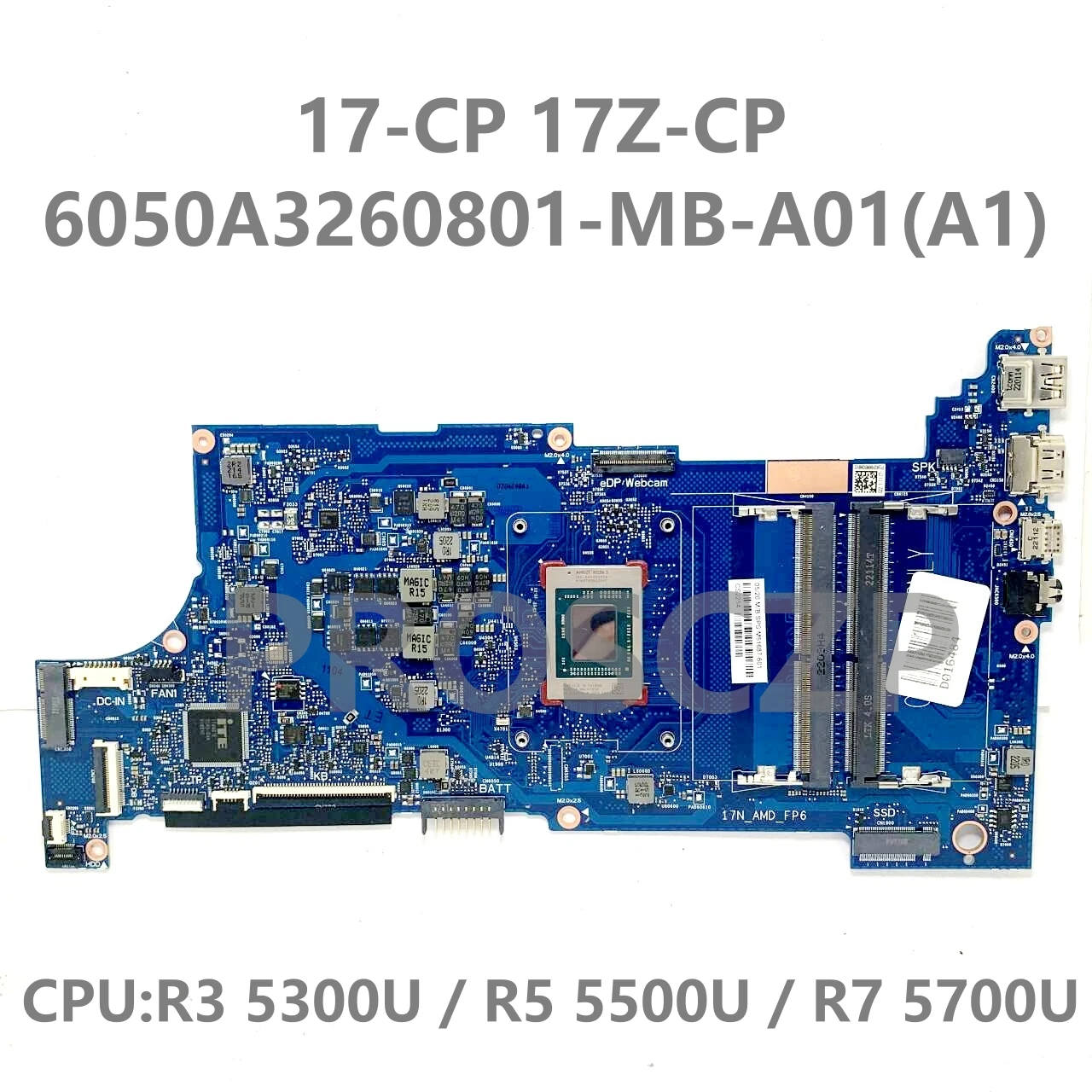 M51687-601-placa base para ordenador portátil HP 17-CP, M51688-601 6050A3260801-MB-A01(A1), con R3 5300U/R5 5500U/R7 5700U, prueba 100%