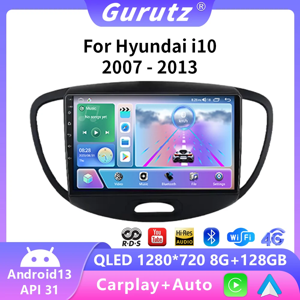 

2 Din Android 13 Car Radio For Hyundai i10 2007 2008 2009 2010-2013 Multimedia Player 4G GPS Navigation Carplay Auto Stereo RDS