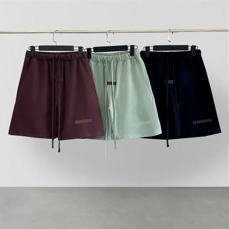 23SS Men's Casual Shorts Two Rows Silicone Letter Logo Shorts Designer Brand Couple High Street Loose Cotton Shorts