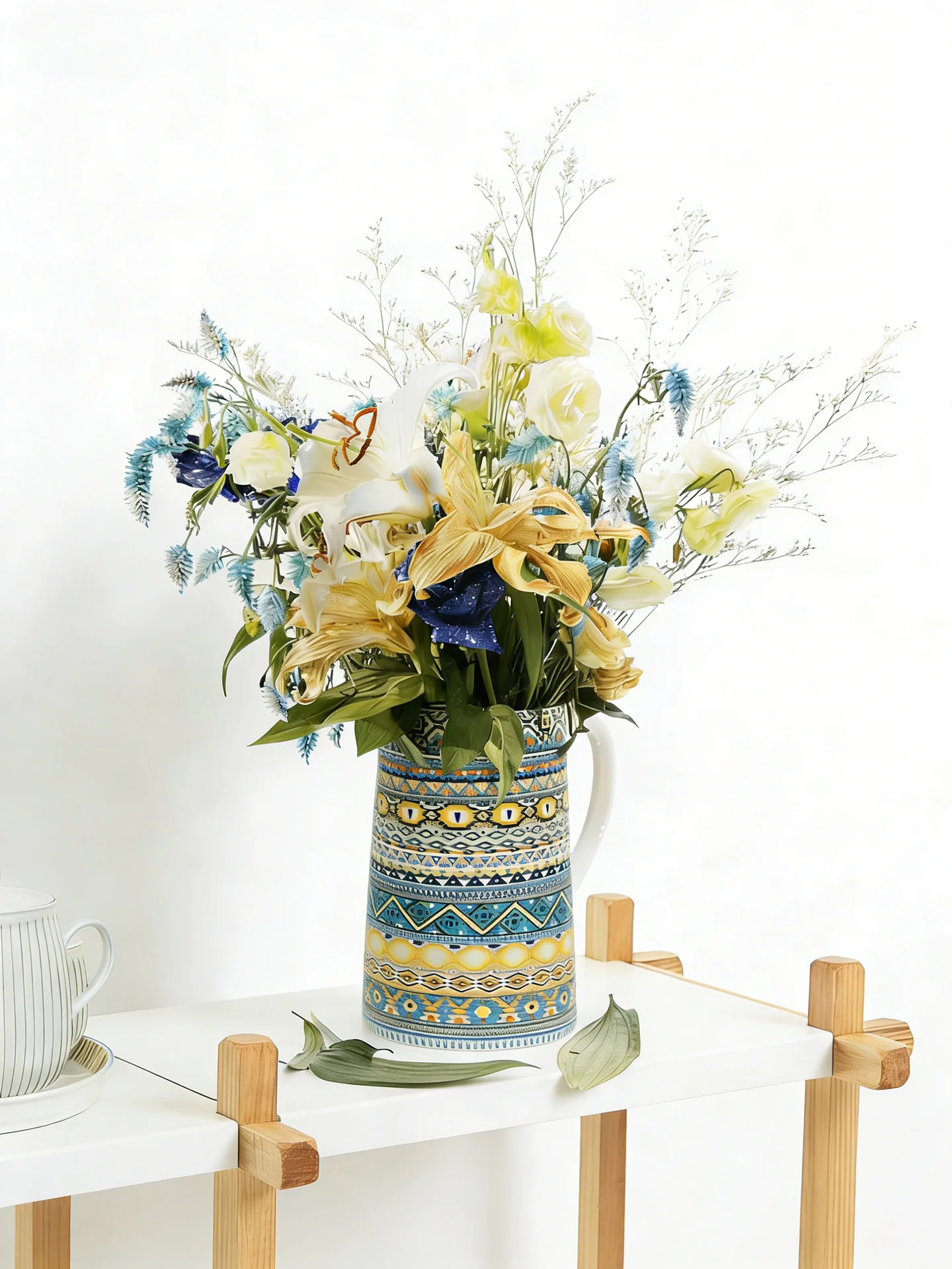 

Большая керамическая ваза-кувшин для воды 25 л, с глазурованной подглазурной отделкой, для домашнего использования, белая, в американском стиле