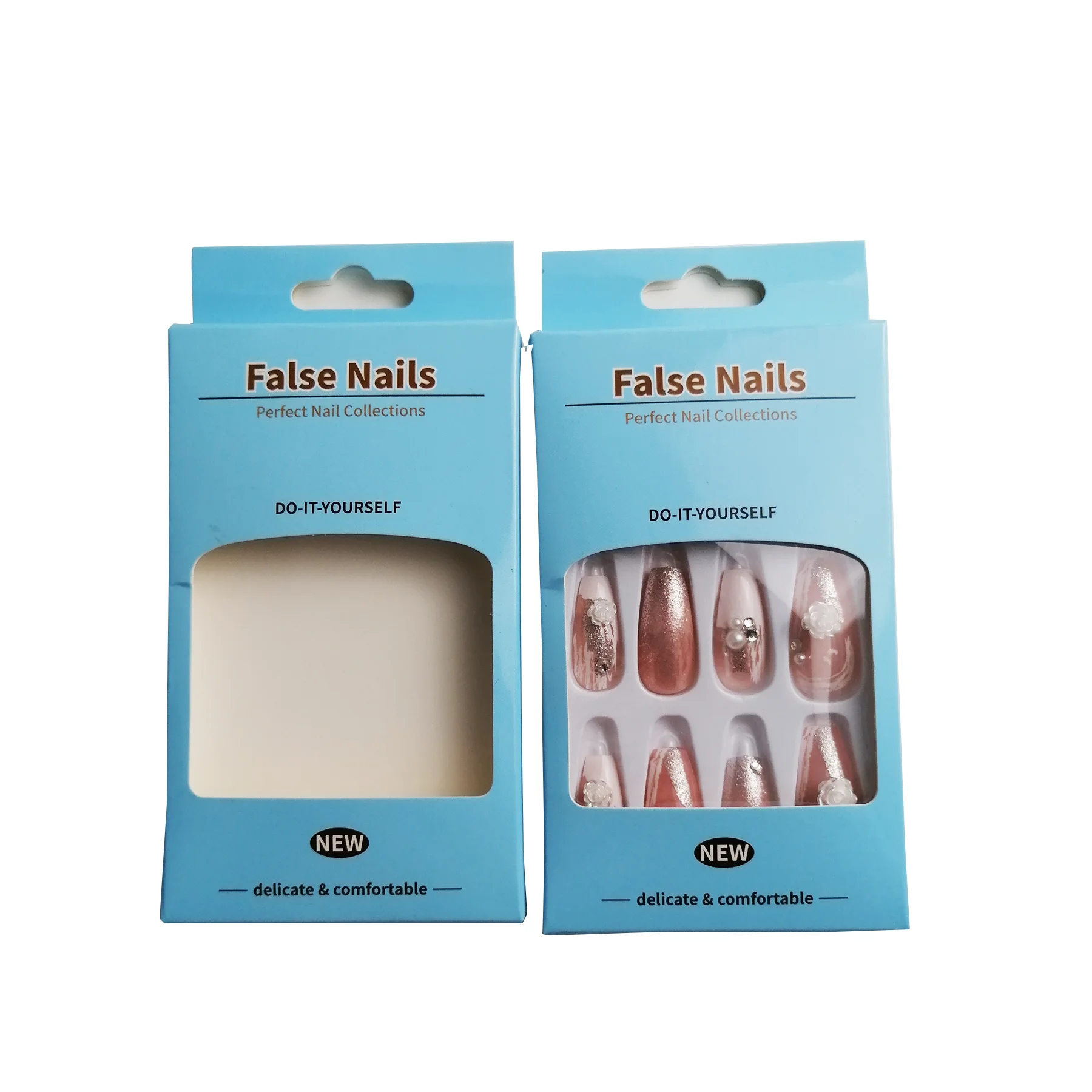 Wholesale Coffin False Nails Tip Box Empty Paper Package 5/30/50 Pieces Press On Nails Luxury Packaging Case Business in Bulk