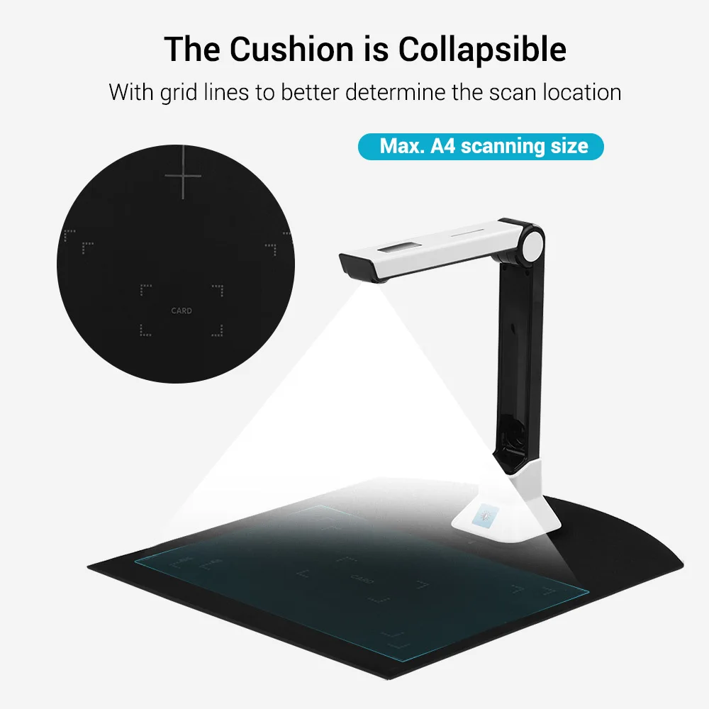 

BK50 Портативный 10-мегапиксельный сканер высокой четкости, размер захвата A4, документ-камера для карт, паспорта, распознавания документов