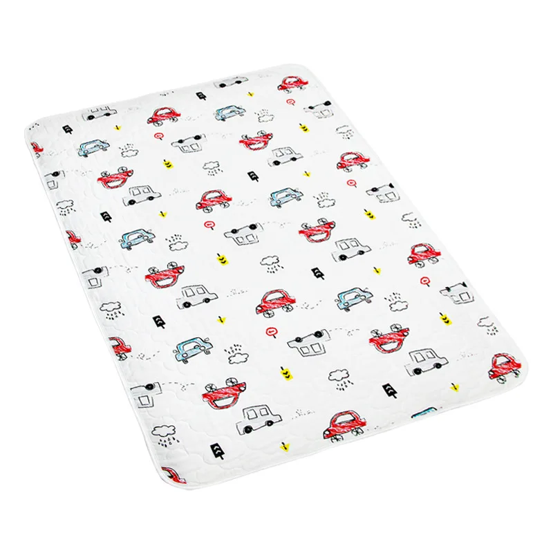 Pure Cotton Waterproof  Layer Baby Changing Mat Urine Pad Bebe Infant Nursing Mat Cover Cute Diaper Stroller Pad