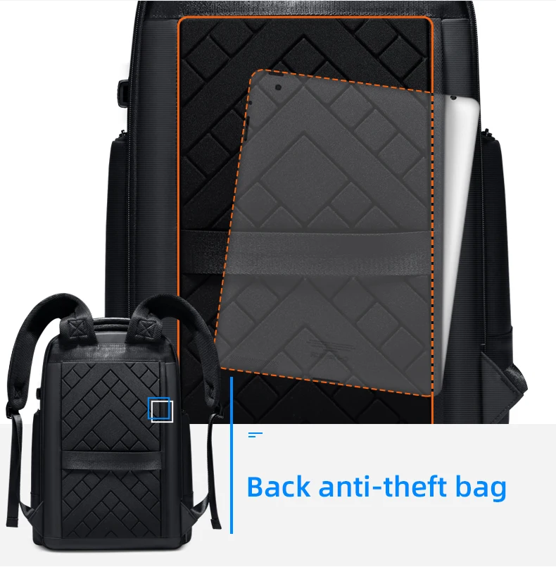 Fenruien Waterproof Backpacks USB Charging School Bag Anti-theft Men Backpack Fit 15.6 Inch Laptop Travel Backpack High Capacity