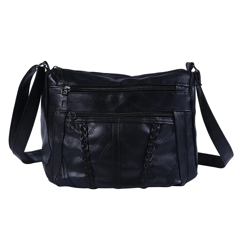 Women Shoulder Bag Fashion Large Capacity Messenger Bags For Female Solid Color Crossbody Solid Black Color Travel Handbags