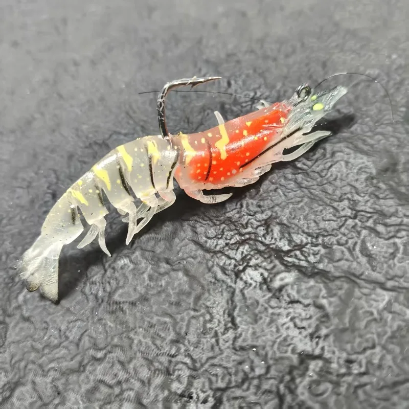 Señuelo de camarón cabeza plomada – Cebo blando realista para pesca - imagen 3