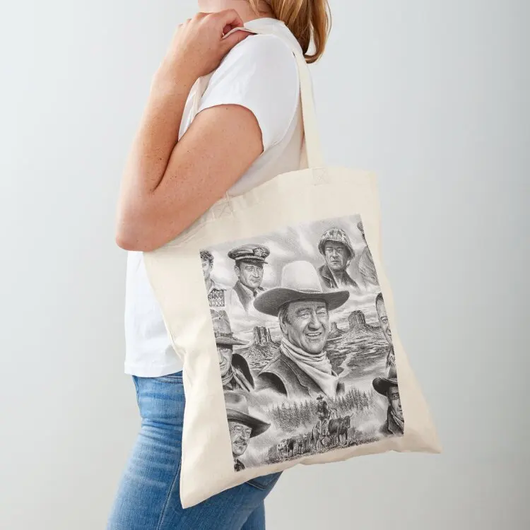 

John Wayne Collage Tote Bag shopping bag logo tote bag custom Women bags for beach
