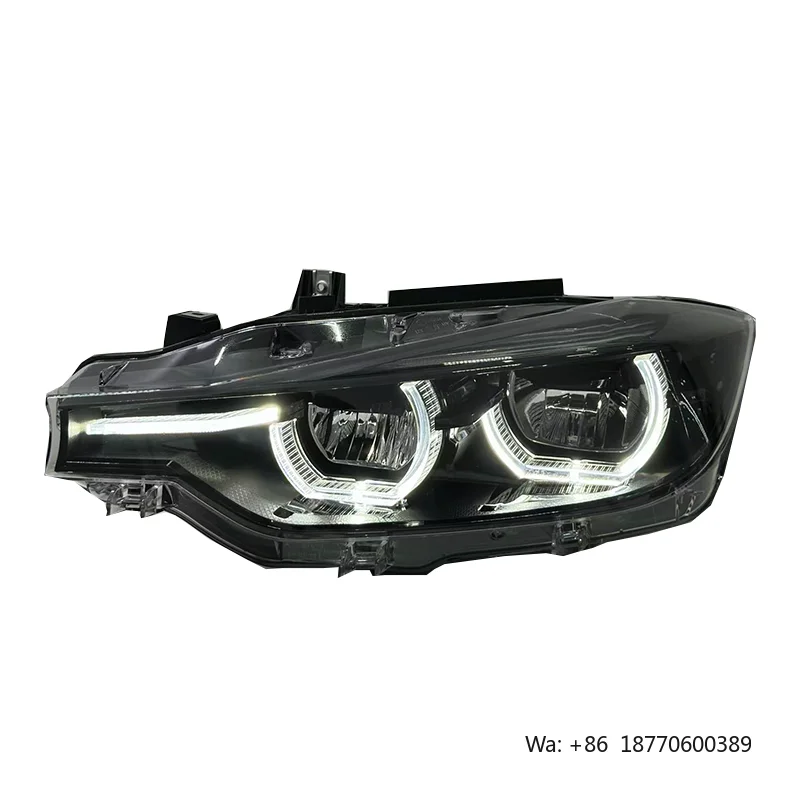 SJC Auto Car Part for BMW 3 Series F30 F35 2013-2018 Yellow White Red Smoked  V3 Style Tri Color DRL LCI Style LED Headlight