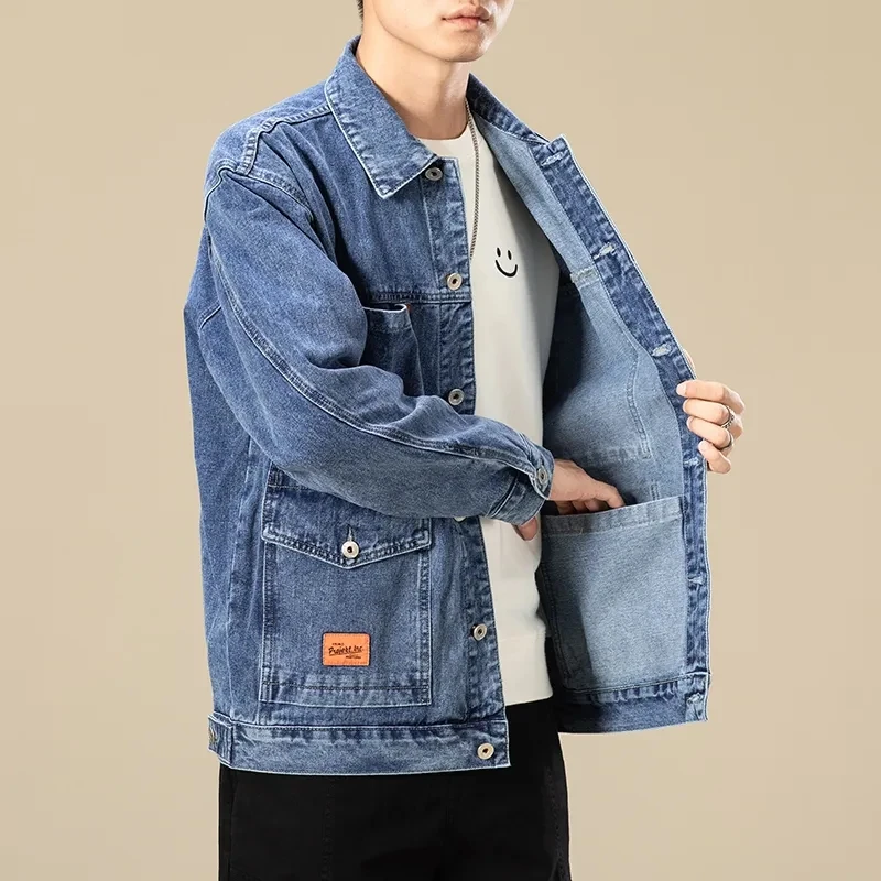 Men's Workwear Denim Jaet Durable Wear-resistant Multi-ket W Labor Protection Clothing for On-the-job Activities - Image 5