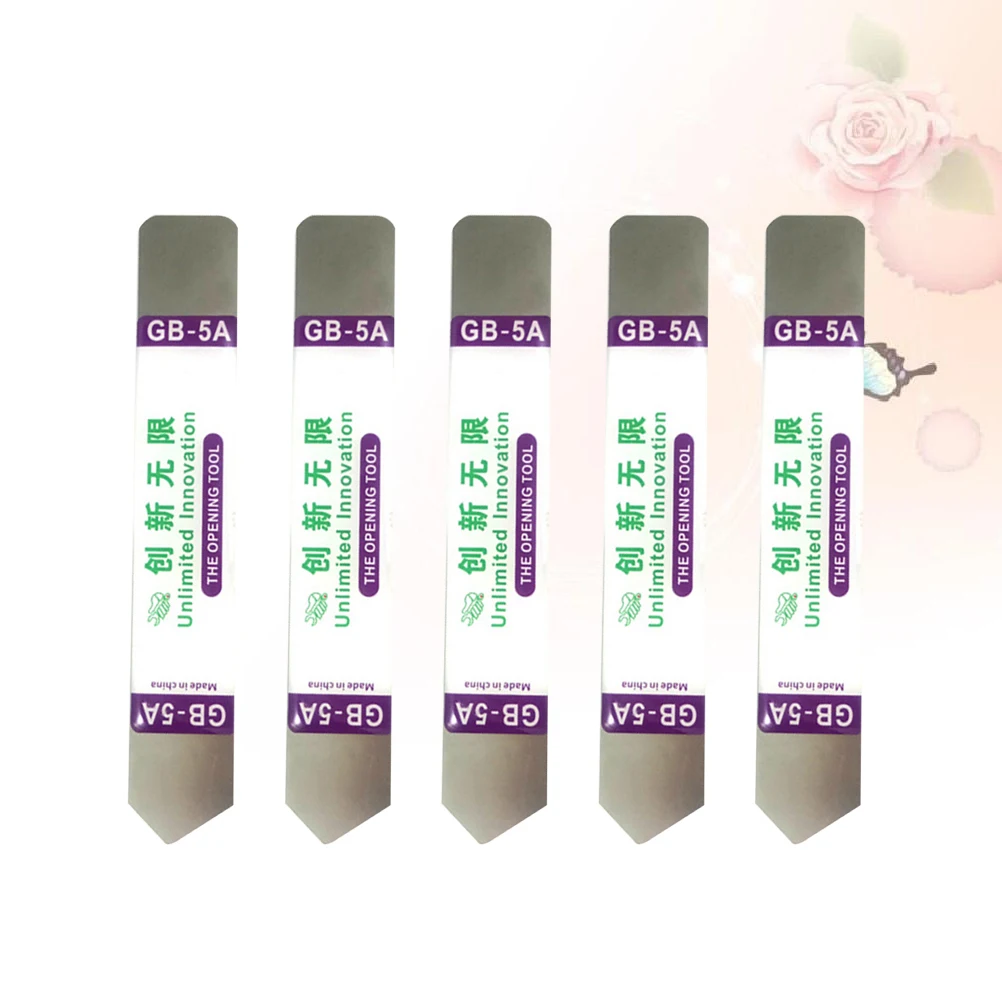 5 PCS Cell Phone Mobile Disassembly Electronics Opening Pry Tool Stainless Steel Tools for Silver