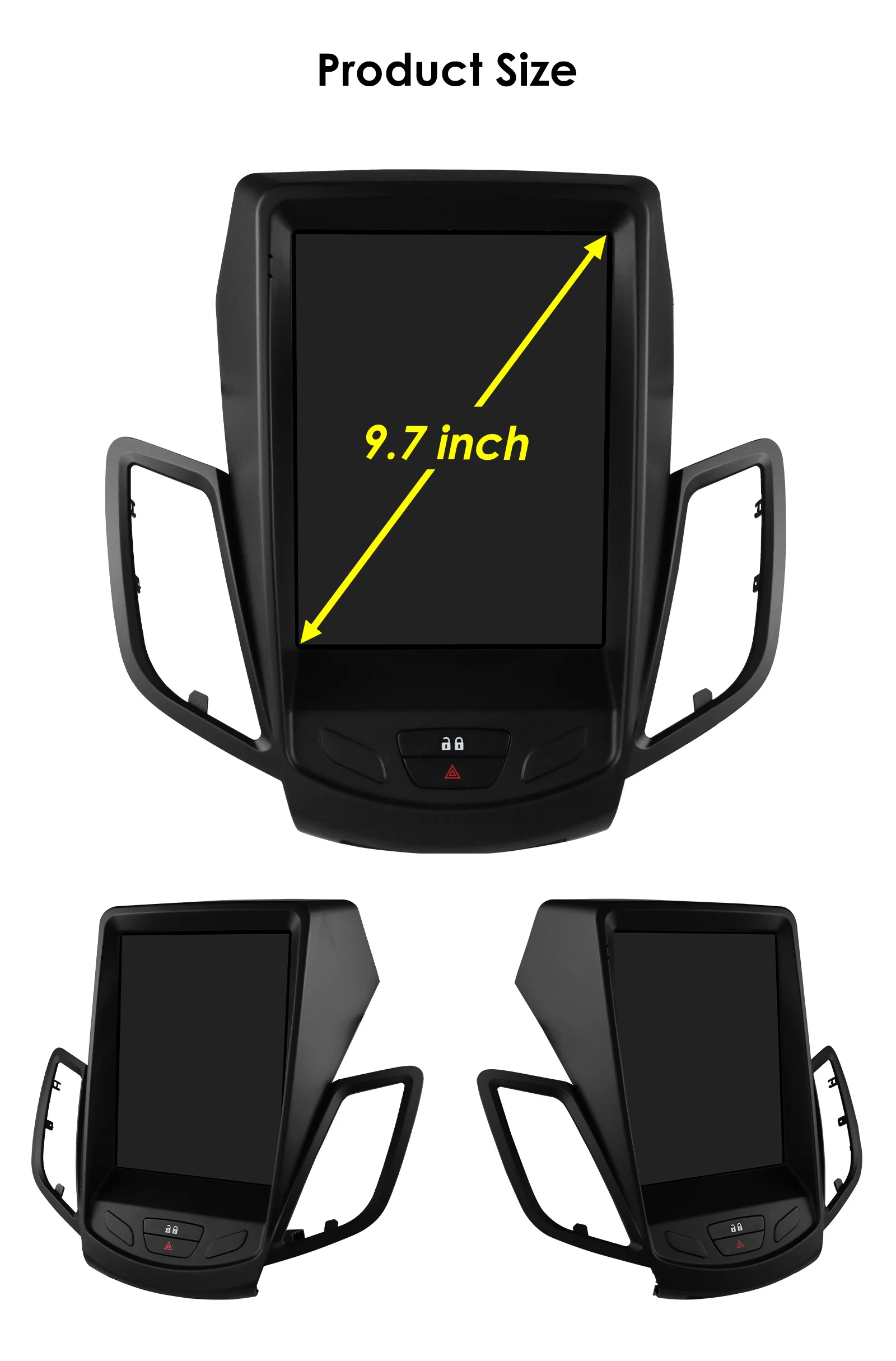 Android Autoradio für Ford Fiesta MK7 2009-2017 Multimedia GPS-Navigation Carplay 9,7 Zoll Tesla-Style