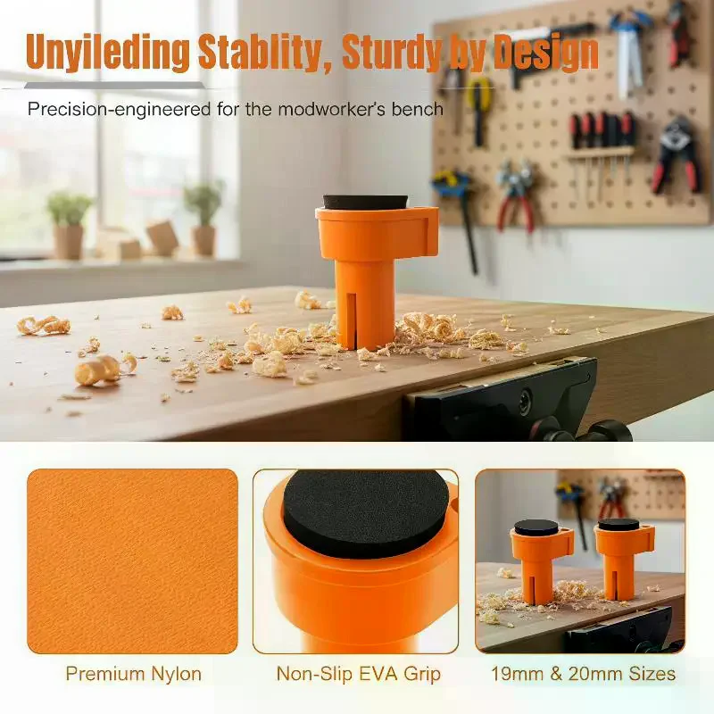 Nylon Bench Set Inserts: 1/4Pcs 19mm/20mm Anti-Slip EVA Rubber Precision Woodworking Tools