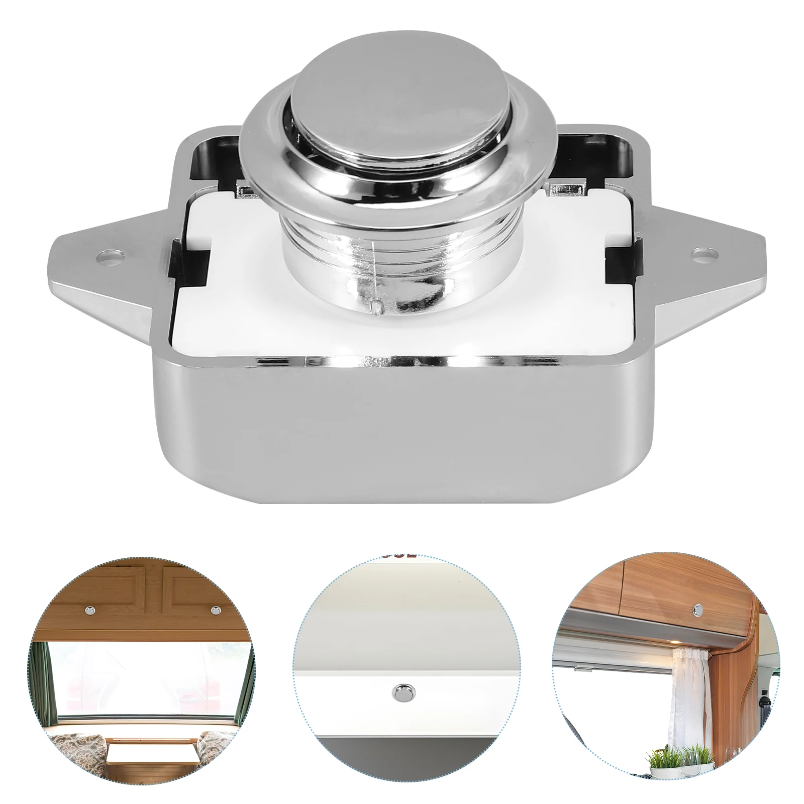 

RV Cabinet Locks Push Button Door Latch Zinc Alloy ABS Security Handle Drawer Catch for Interior Furniture Latches Catches