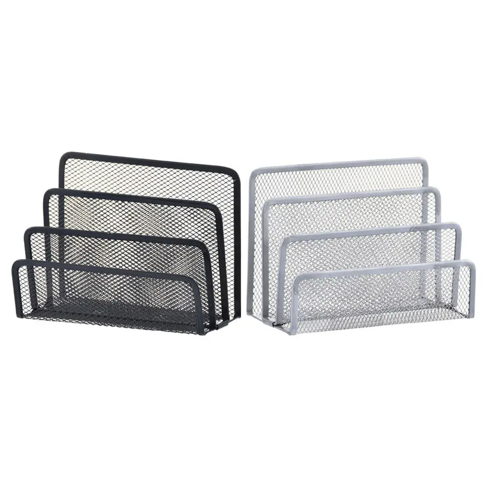 

2Pcs Metal Mesh File Organizer for Desk Vertical File Holder Three Tier Letter Mail Sorter Paper Organizer Mail Holder