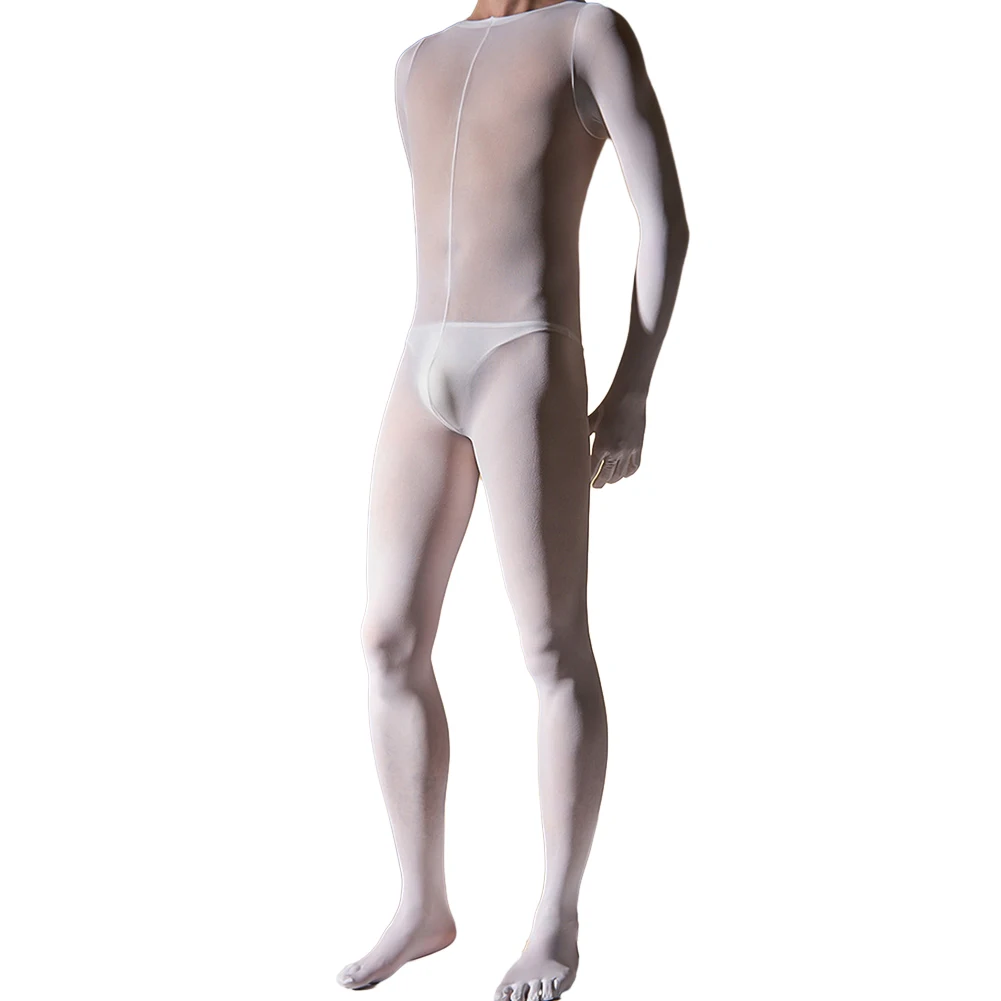 Sexy Men Thermal Underwear Onsiee All In One-Overall Bodysuit Long Johns Transparent Temptation Pantyhose See-through Underwear