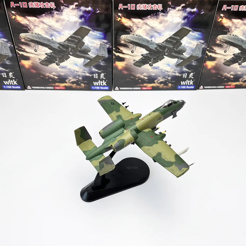1/100 Scale US A-10A Warthog Saber Camouflage Paint Job A10 Combat Attack Military Aircraft Model Children Toy Planes Collection