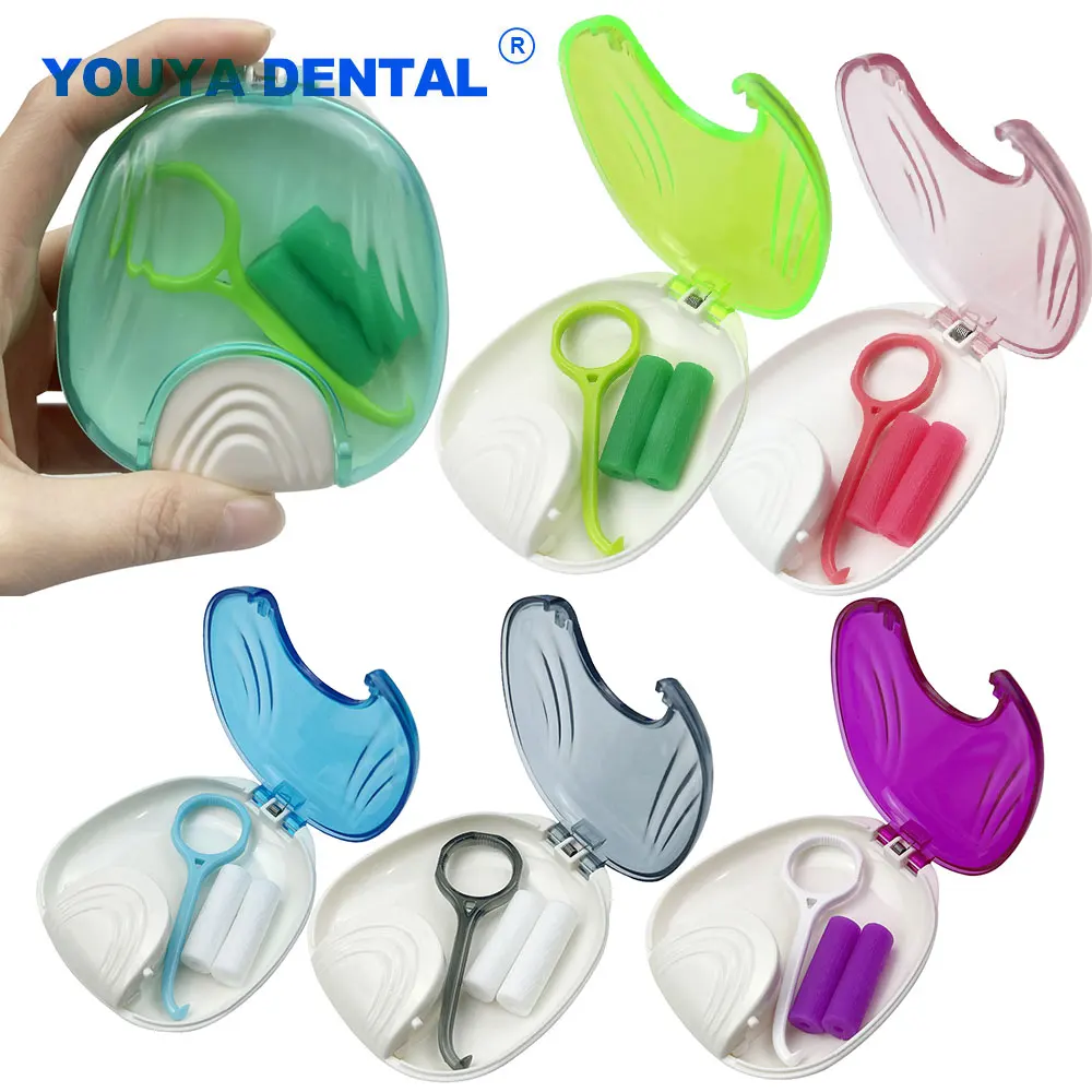 Press-to-Open Retainer Denture Bath Container With Aligner Chewies Removal Tool Holder Case Orthodontic Mouth Guard box