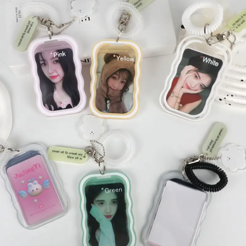 Portafoto INS Cloud Portacarte in acrilico trasparente con custodia per carte portachiavi Custodia per foto Carta per autobus Protezione per foto per studenti