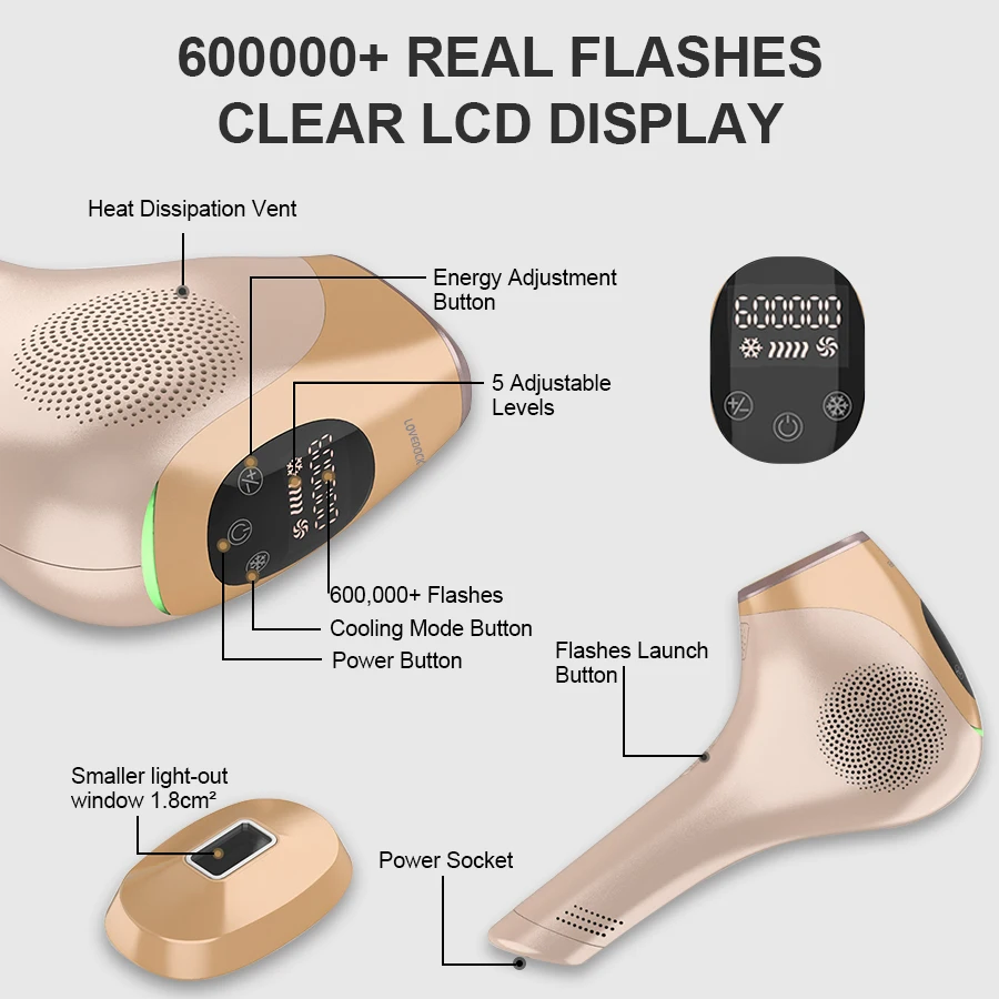 Epilatore Laser di raffreddamento per le donne depilazione IPL 2 finestre indolore per tutto il corpo Touch LCD trimmerspedizione permanente