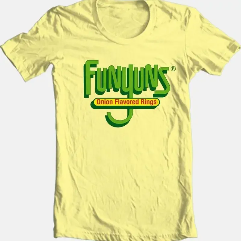 Camiseta Funyuns de los años 80, camiseta amarilla con gráfico de algodón de corte regular para adultos