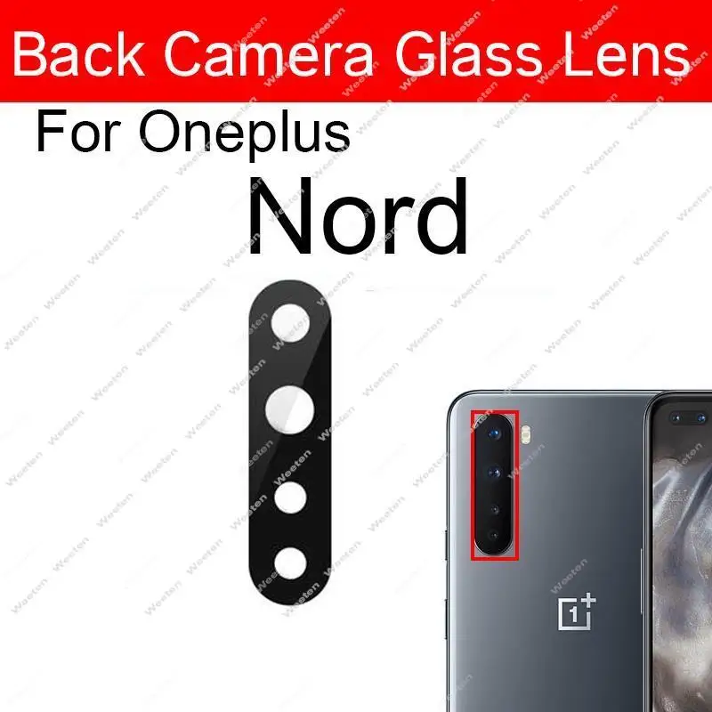 스티커 부품 포함 후면 카메라 렌즈 유리, Oneplus Nord N100 N10 N200 N300 5G 카메라 후면 렌즈 유리