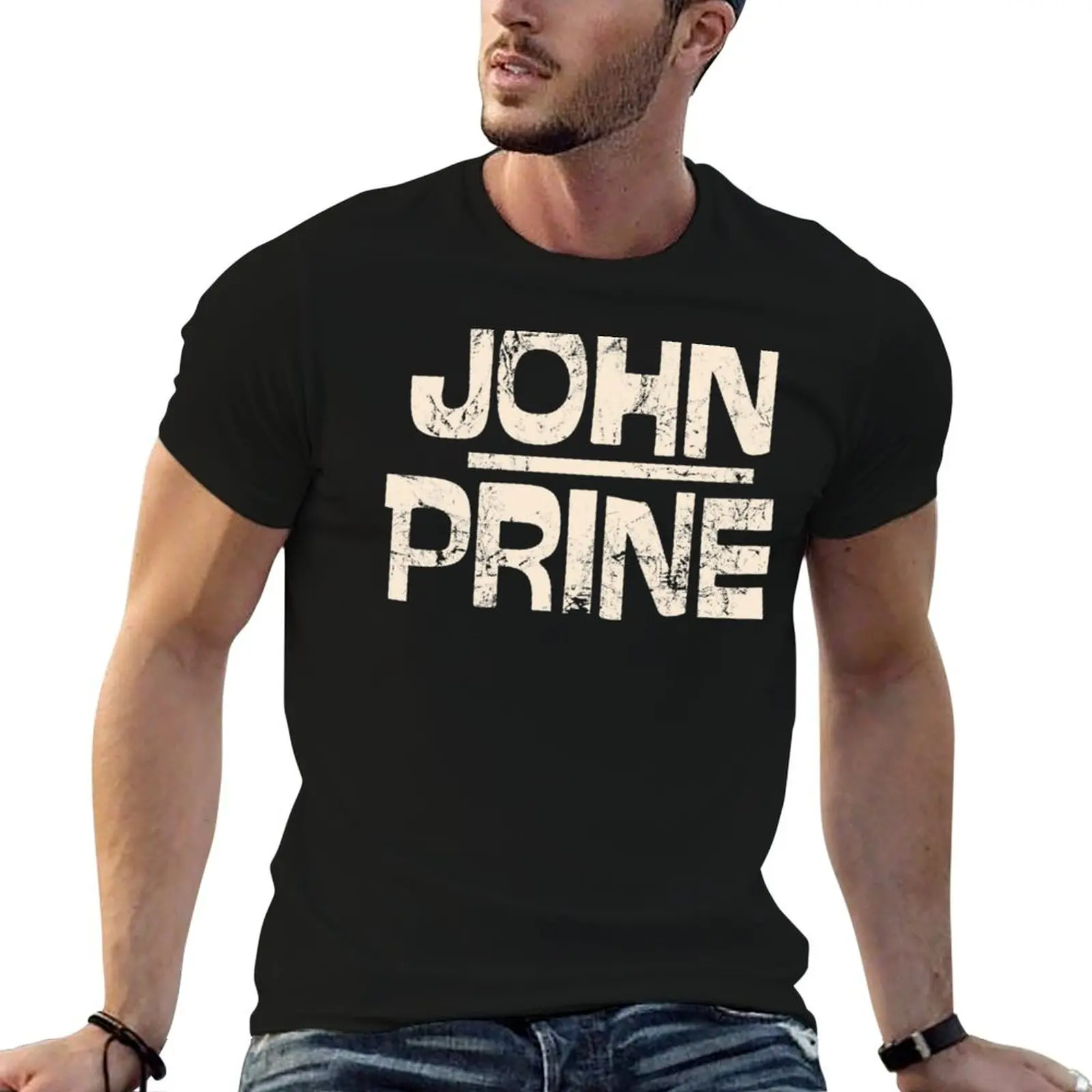 

John Prine Fitted Scoop T-Shirt t shirts with prints man t shirts high quality luxury brand man tshirt T-shirt