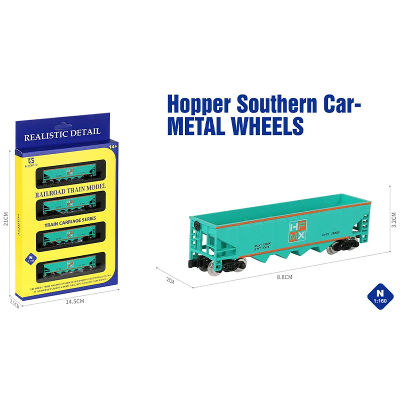 

HF 1:160 Scale Train Carriage Series Simulation Car Alloy Model Static Display Collectible Gift Souvenir Decoration