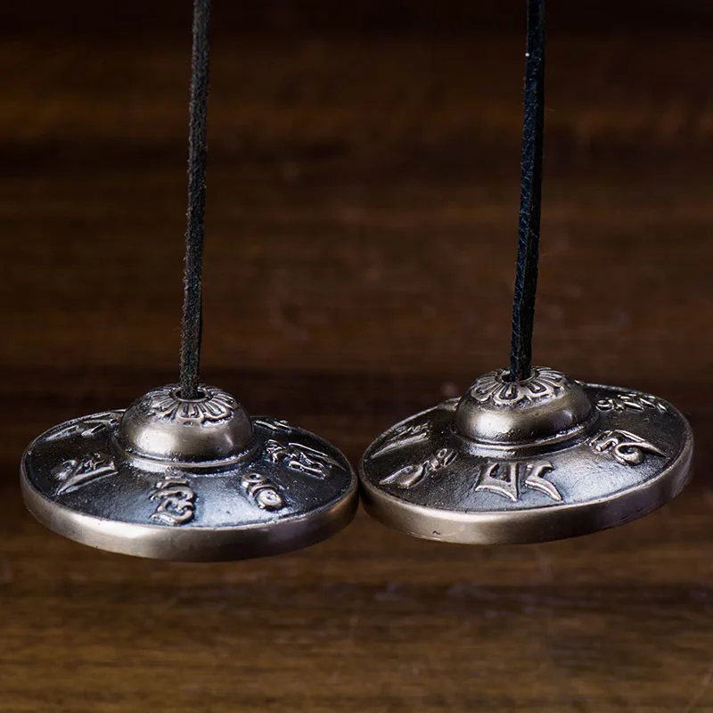 Nepal Handmade Tinkle Bell Brass Meditation Hand Bells Sound Healing Children Orff Tibetan Bell Buddhism Copper Bells Instrument