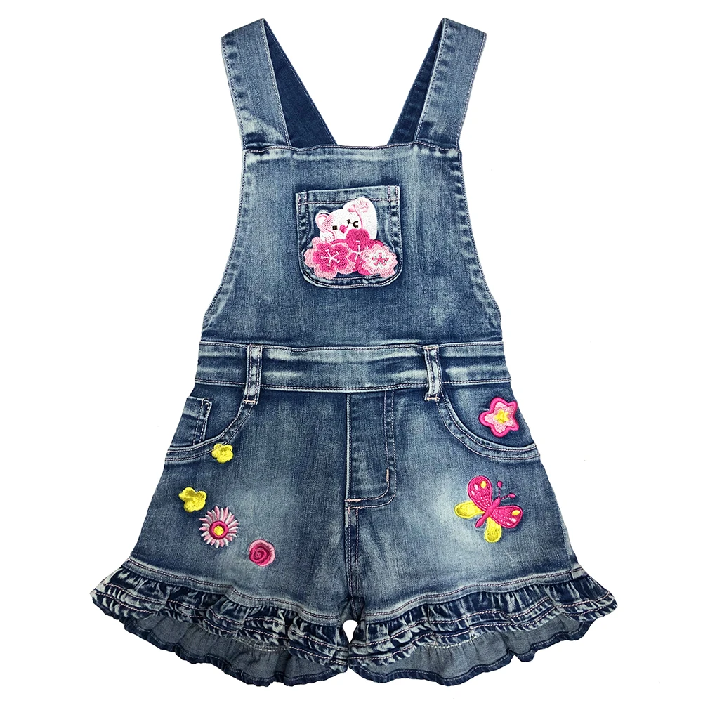 Little Girls Jumpsuit Children Kids Rompers Overalls Denim Strap Skirt Shorts Jeans Pants