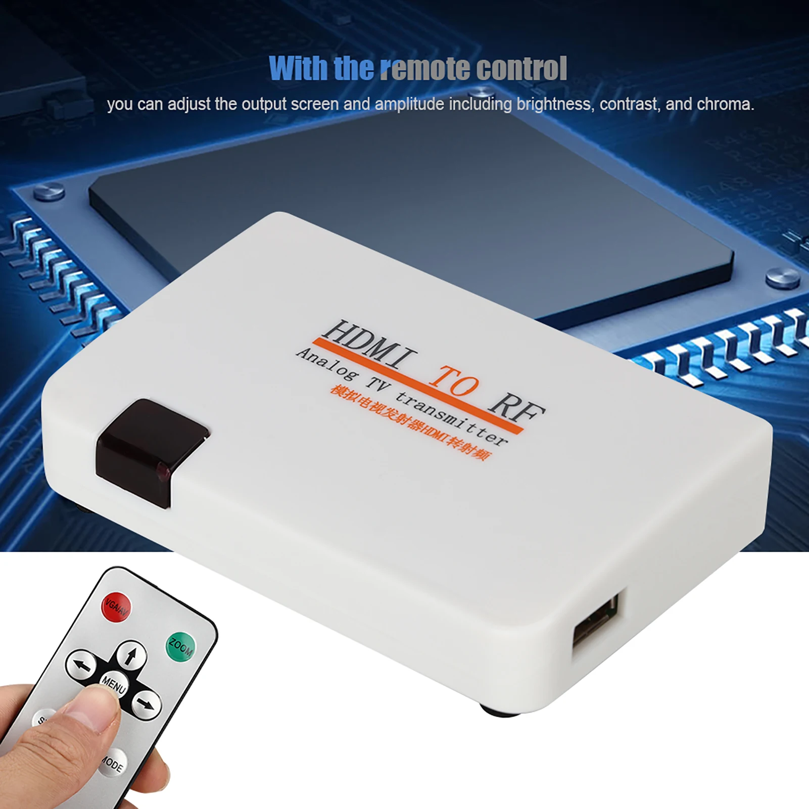 Adapter Box Converter HDMI to RF HDMI to RF Coaxial Converter Adapter Box Support 480I/480P/576I/576P/720P/720I/1080I/1080P