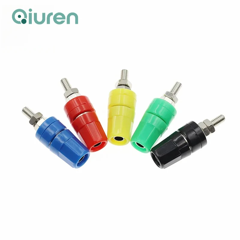 5PCS M4X36 Pure Copper Terminal 4MM Banana Jack Socket 20A Binding Post Banana Plug Connector