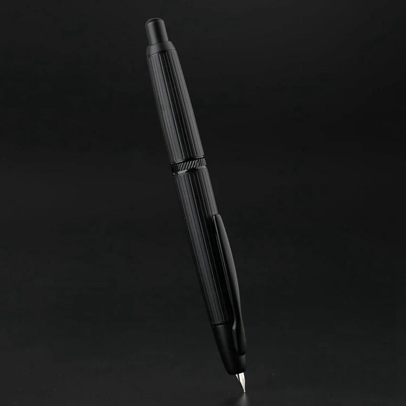 Stylo plume rétractable à encre extra fine, stylo plume à rayures, fournitures d'écriture scolaires et de bureau, presse, 0.4mm