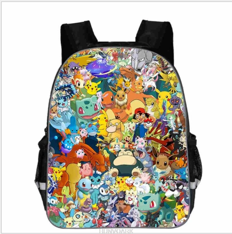 11-16 cali Pokemon plecak Umbreon Pikachu Charmander torby szkolne Anime podwójny plecak podstawowy dla dzieci chłopcy dziewczęta Mochilas